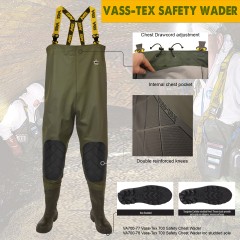 Vass-Tex 700E S5 Reinforced Safety Chest Wader by Vass Textiles Limited